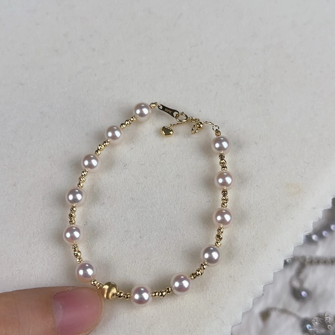 海水珍珠手绳18K金镶嵌