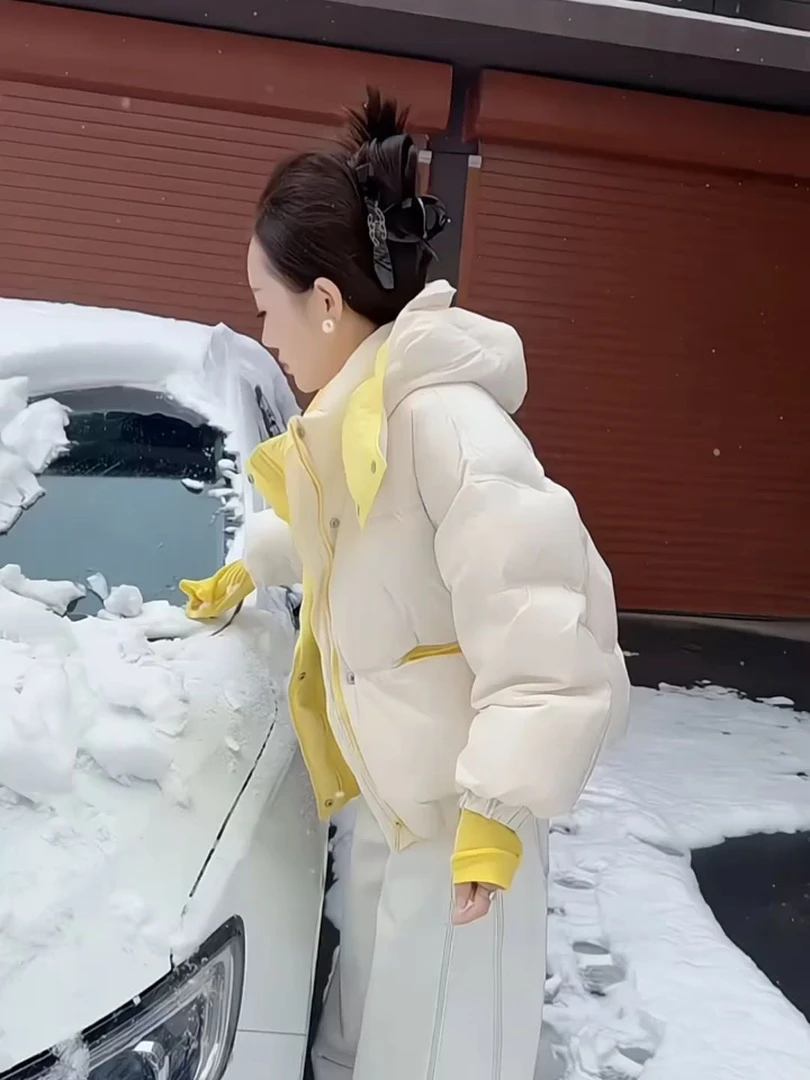 棉服外套女冬季新款韩版时尚高级拼色洋气减龄保暖加厚棉衣棉袄
