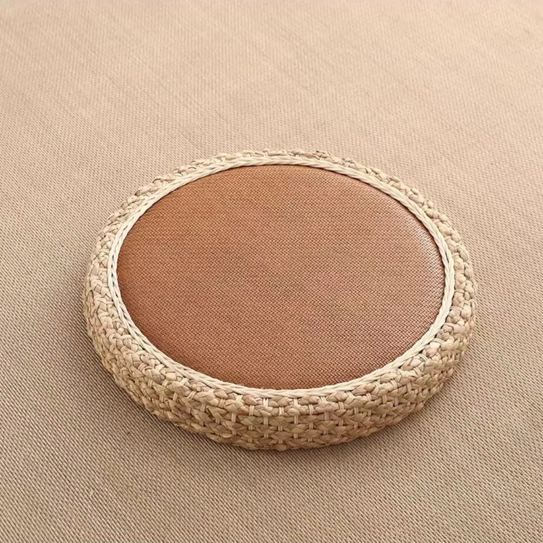 藤编蒲团榻榻米卧室坐垫地上日式加厚家用禅修打坐垫草编客厅坐墩