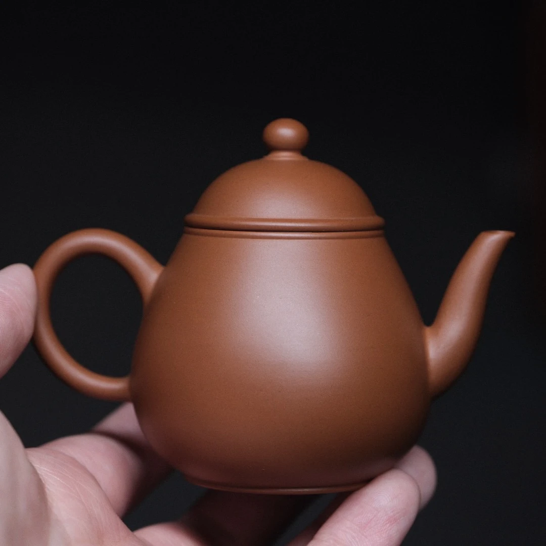 【小崔的茶事】蔡煜坚宫灯手拉壶潮州纯手工鸡蛋黄朱泥泡茶壶90cc
