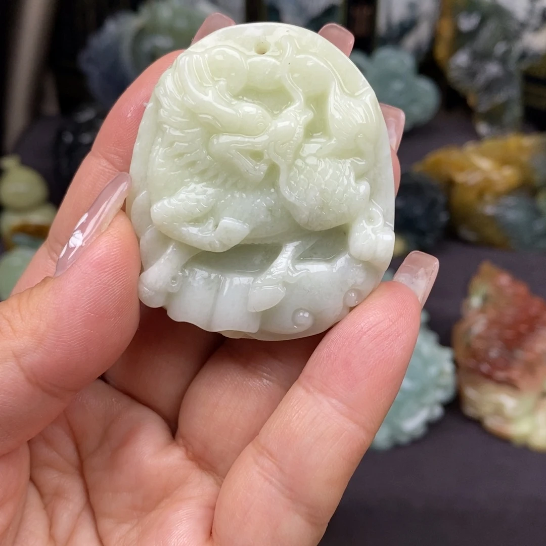 蛇纹石玉未镶嵌吊坠(赠链)