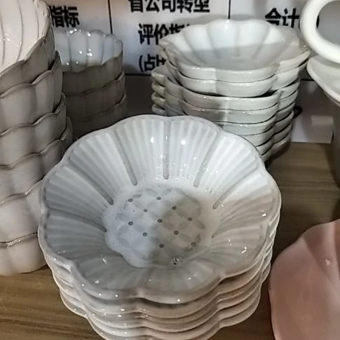 瓷微瑕奈良料碟六个一组