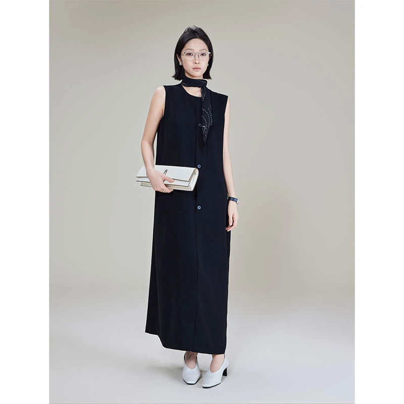 A美洋MEIYANG 夏凉连衣裙【商场同款】 纽扣装饰通勤无袖背心-周一