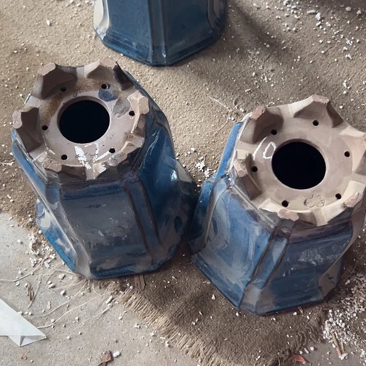 紫砂花盆三*宜兴紫砂花盆口20.26瑕疵12.10