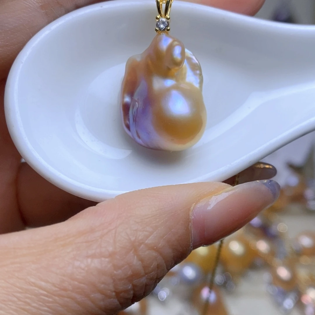 淡水珍珠吊坠合金