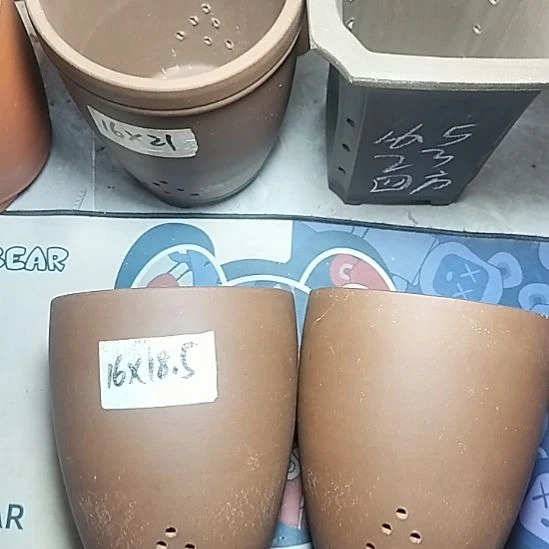 三角两个花盆紫砂