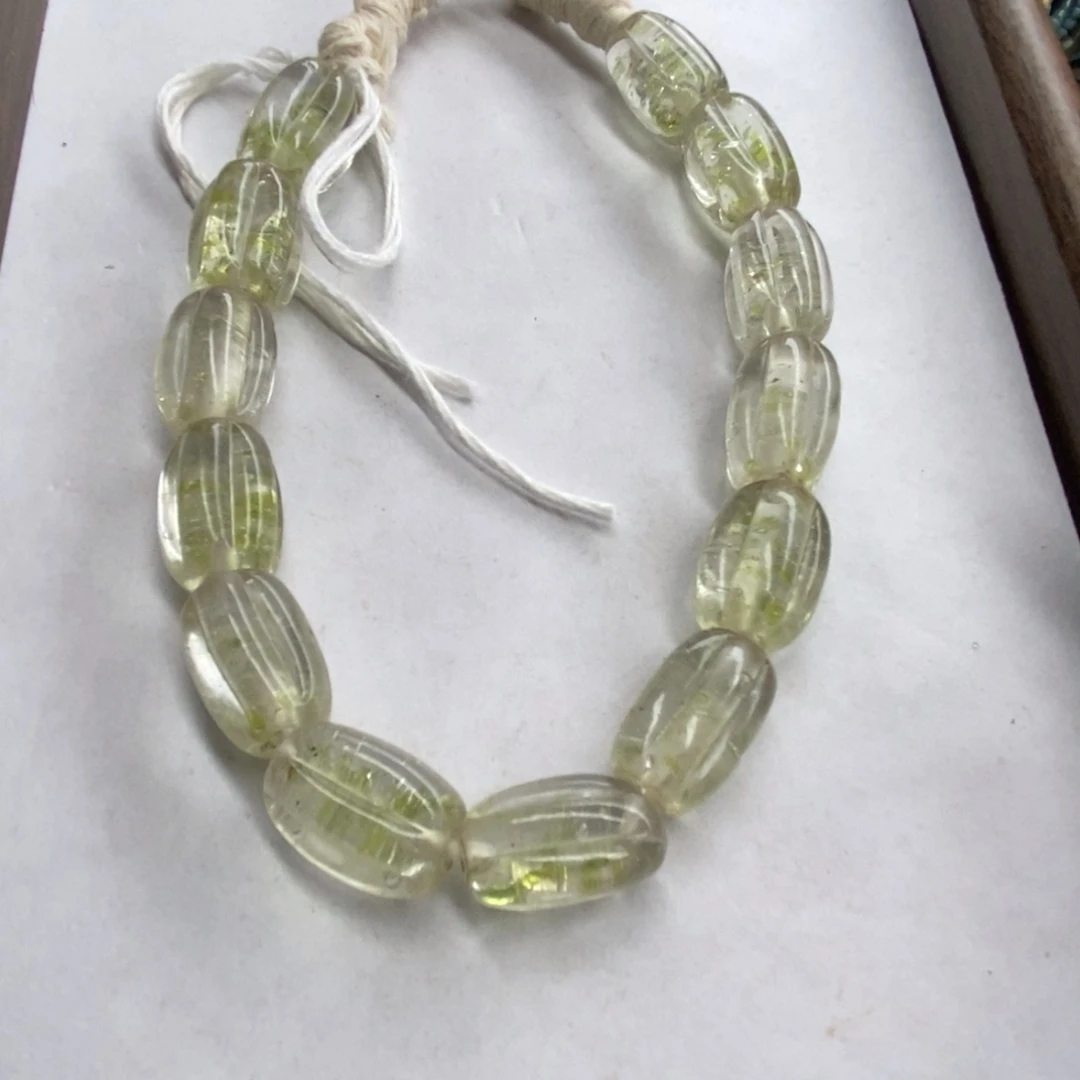 琉璃颈饰飘彩长瓜珠 半条