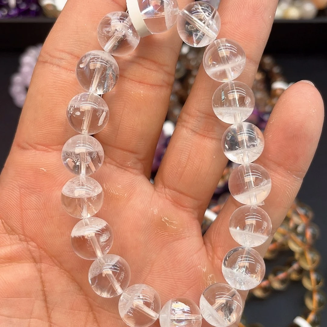 水晶手串未镶嵌4白幽灵11mm