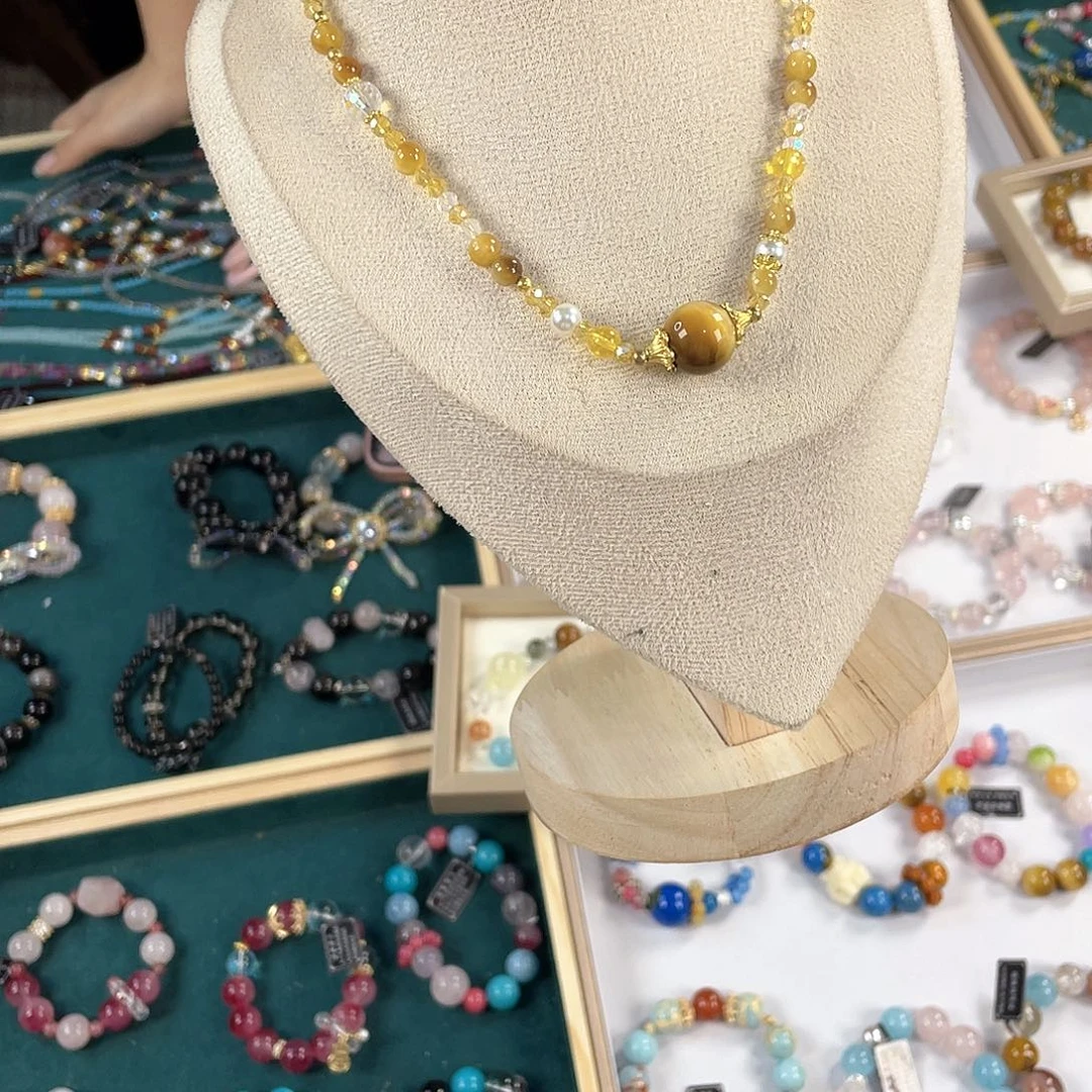 水晶手链银S925镀金镶嵌