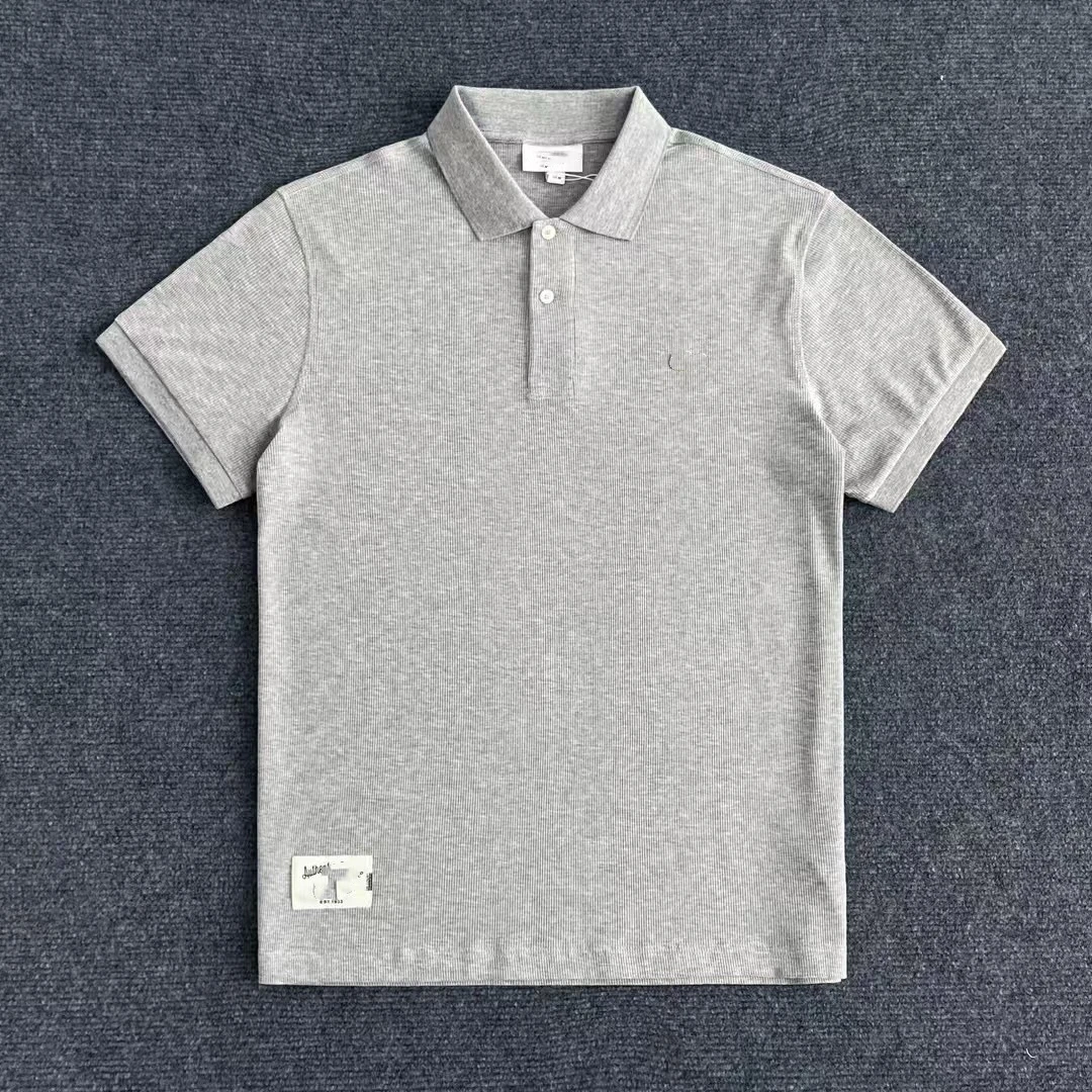 螺纹华夫格面料宽松男士弹力翻领短袖Polo