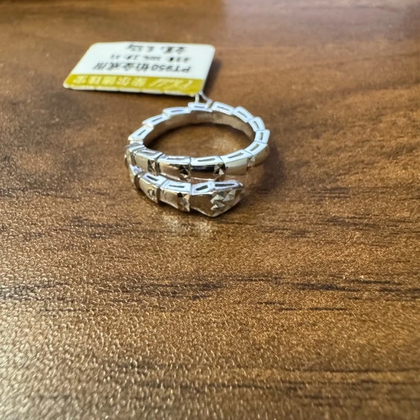 铂金Pt950时尚潮流新款蛇戒，可调节圈口戒指