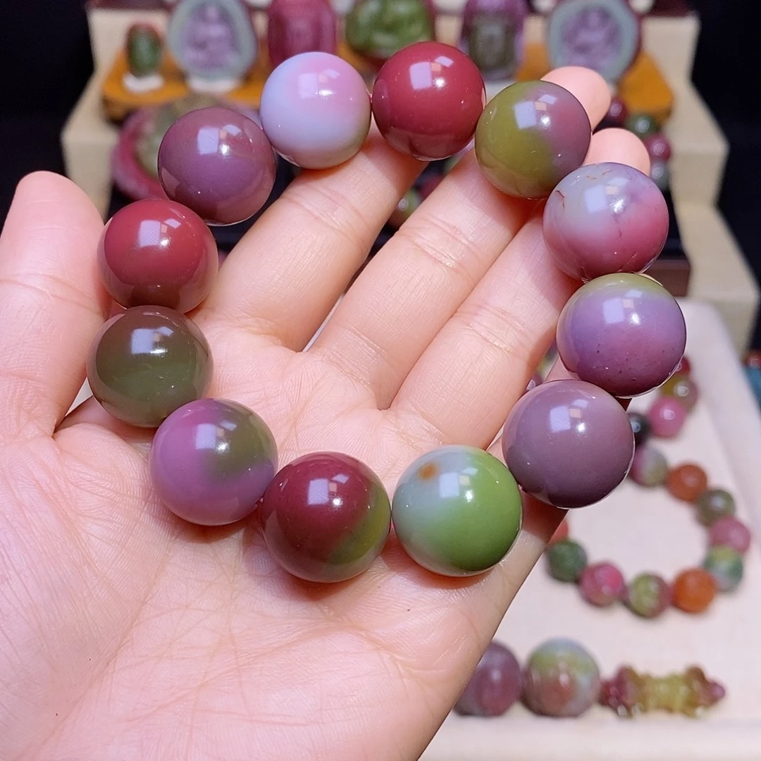 用***8玛瑙/玉髓未镶嵌盐源玛瑙高品幻彩单圈