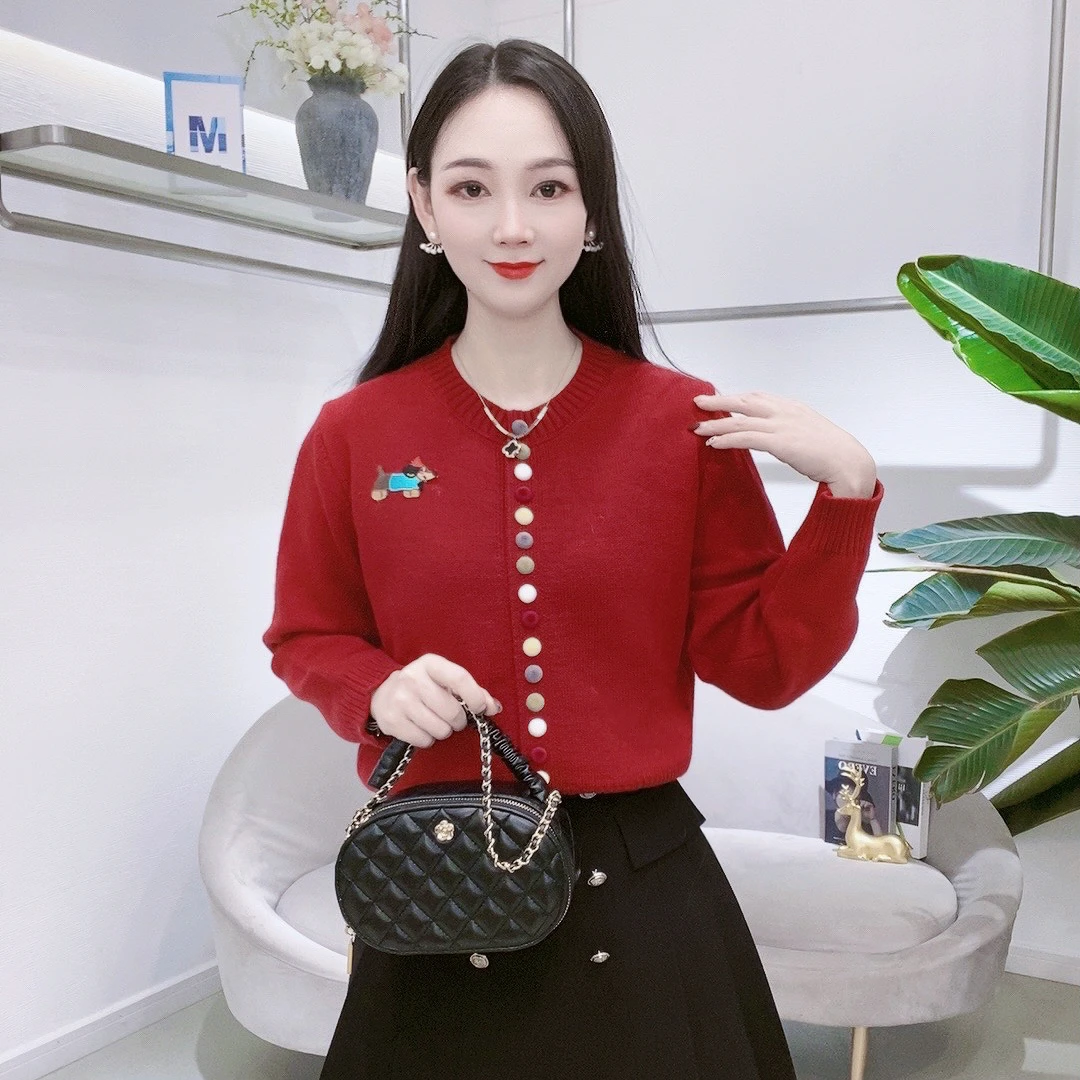 A7880圆领针织衫毛衣女秋冬新款内搭打底衫上衣