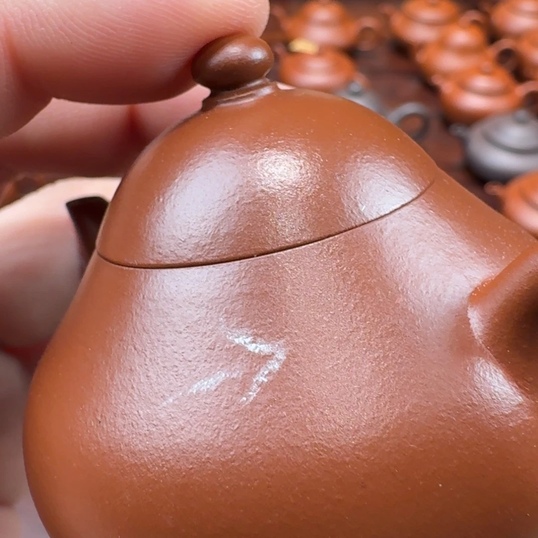 茶壶紫砂鼎字梨紫朱版，抽筋