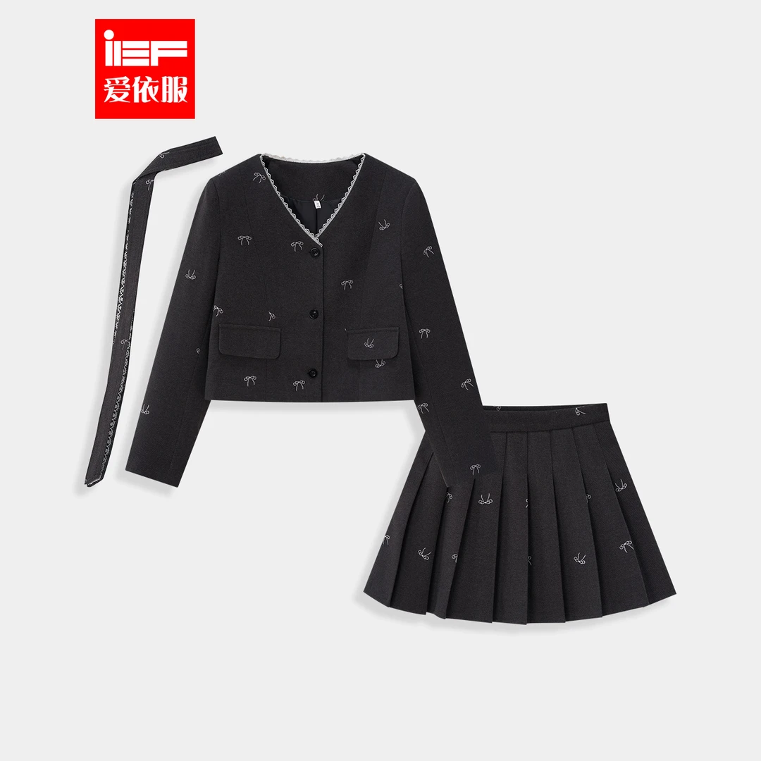 IEF/爱依服一整套穿搭2025秋冬新款法式精致名媛气质通勤上下套裙