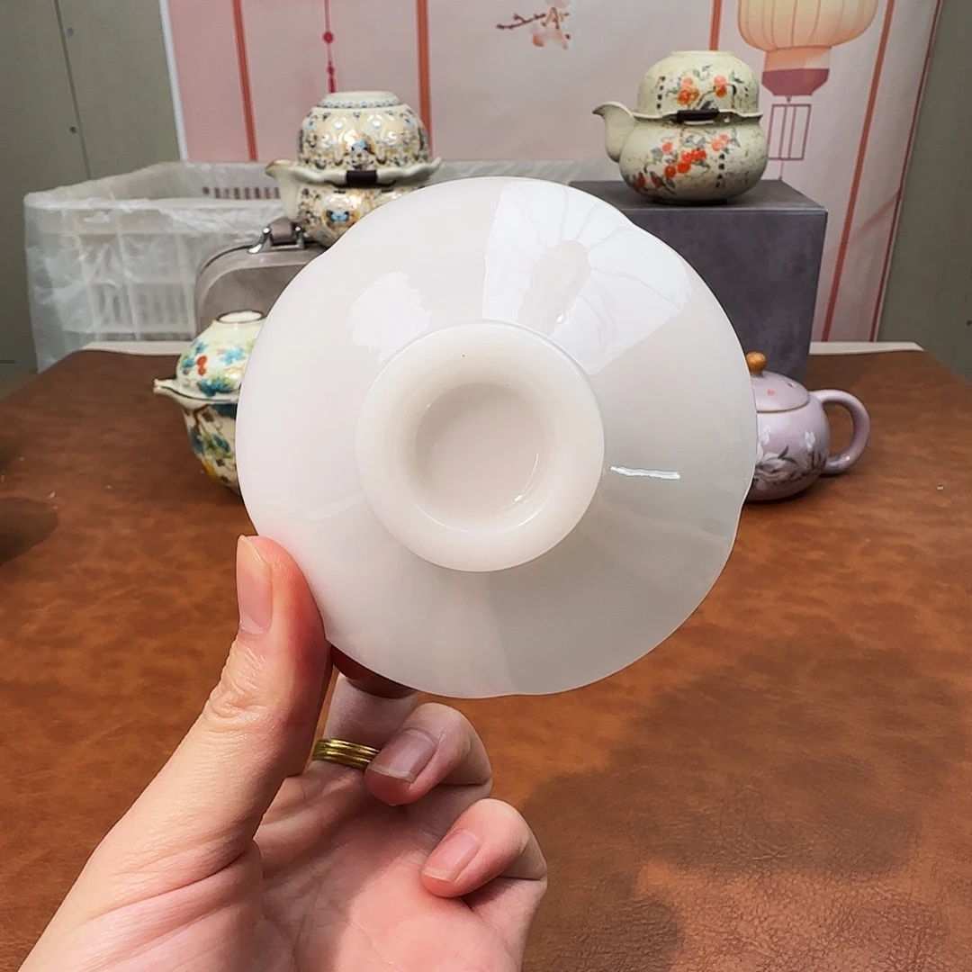 初颜茶器闪购商品链接璞玉冰种花瓣杯