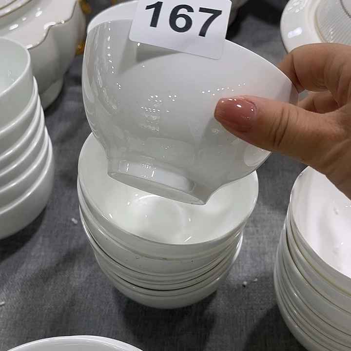 陶摆件4.7寸米饭碗6个