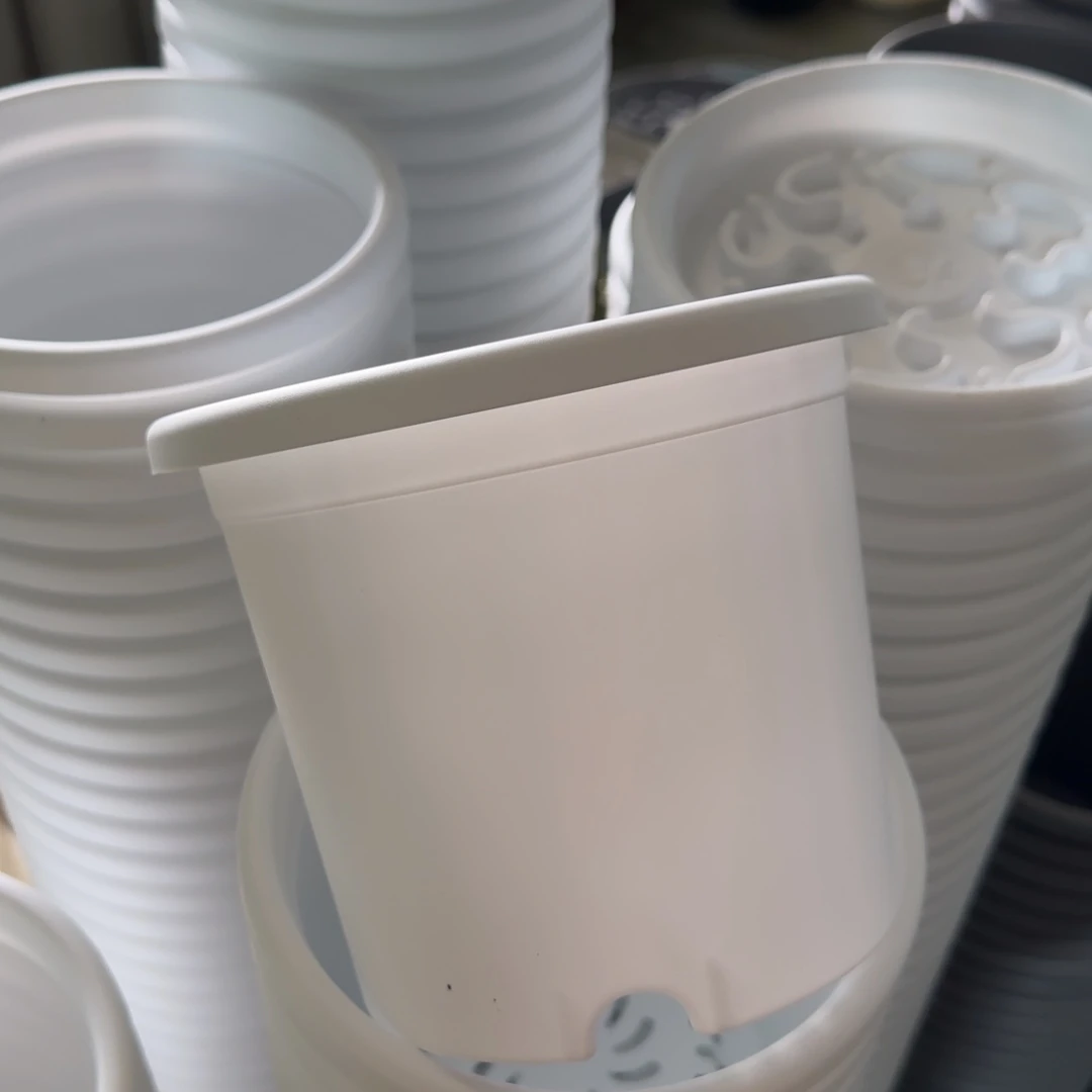 树脂四季盆2#无拖纯白12