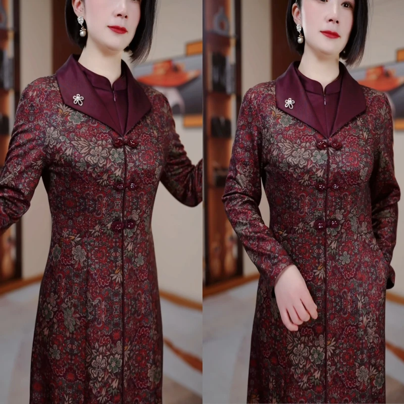 收腰显瘦遮肉气质连衣裙HR5002洋气2025春装时尚妈妈装春装新款