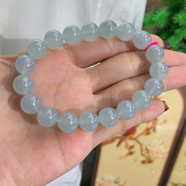 翡翠未镶嵌手串卡10冰胶蓝晴手串