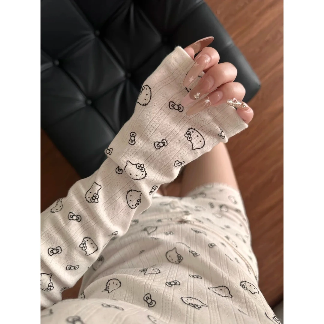 【纯欲kitty】ins辣妹少女睡衣女春夏新款修身长袖短裤套装家居服夏