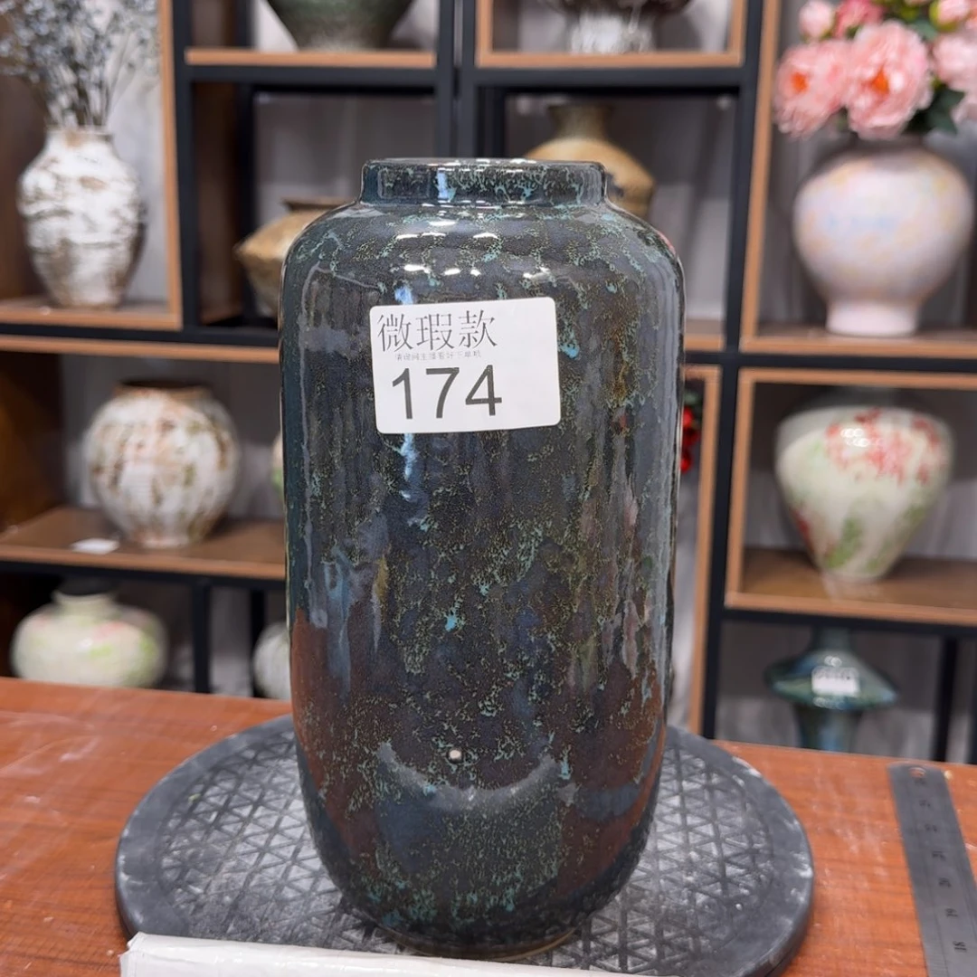 瓷片景德镇微瑕花器编号174高20口7默认无孔