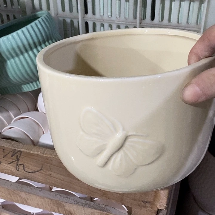 陶摆件陶盆有孔 瑕疵介意勿拍