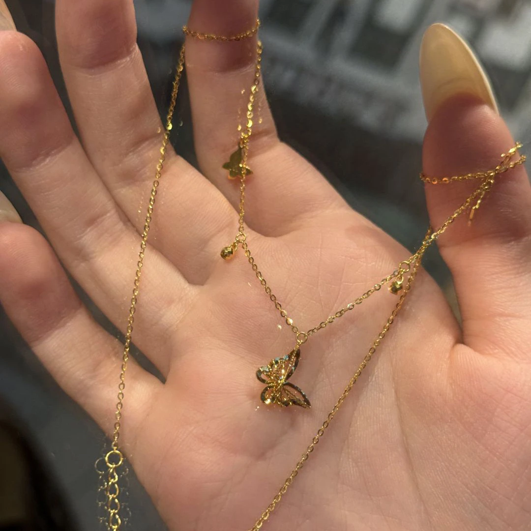 铜合金项链 （洗澡可戴）金店同款超仙浪漫蝴蝶项链轻奢气质锁骨链