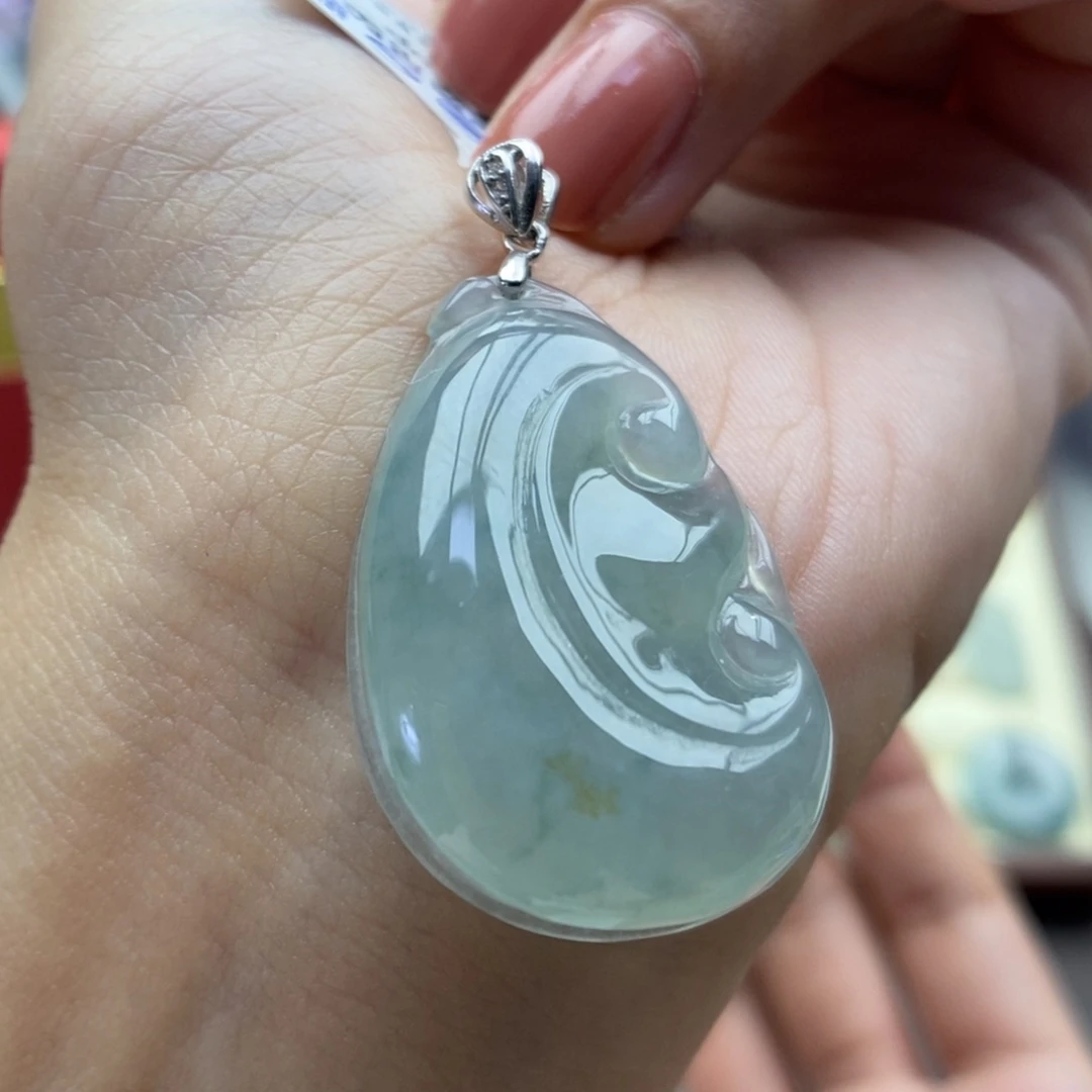 翡翠银S925镶嵌颈饰吊坠72