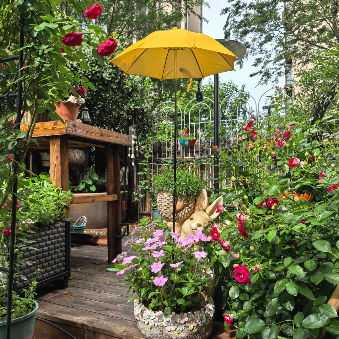 新款创意地叉伞 手动银胶防晒遮阳伞植物花卉直杆晴雨两用伞