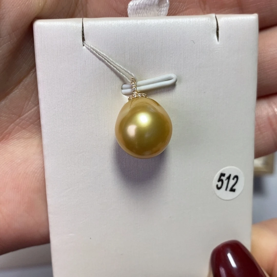 海水珍珠吊坠(不含链)18K金镶嵌