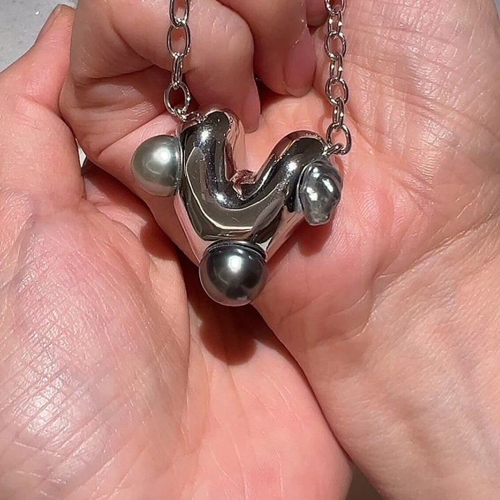 颈饰银S925镶嵌海水珍珠