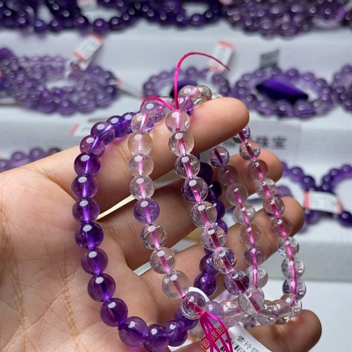 水晶手链未镶嵌天然紫水晶