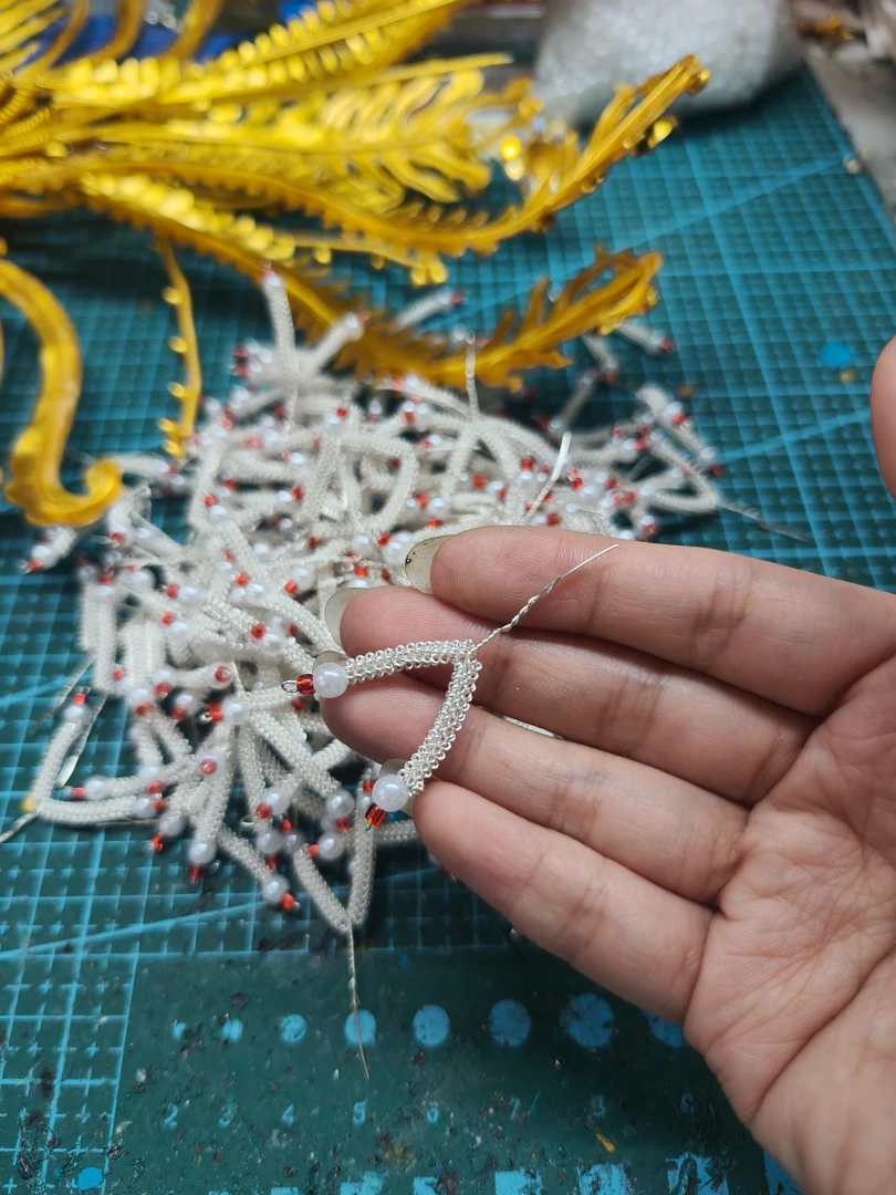 戏曲金色头面配件京剧越剧点绸头面小抖须6个