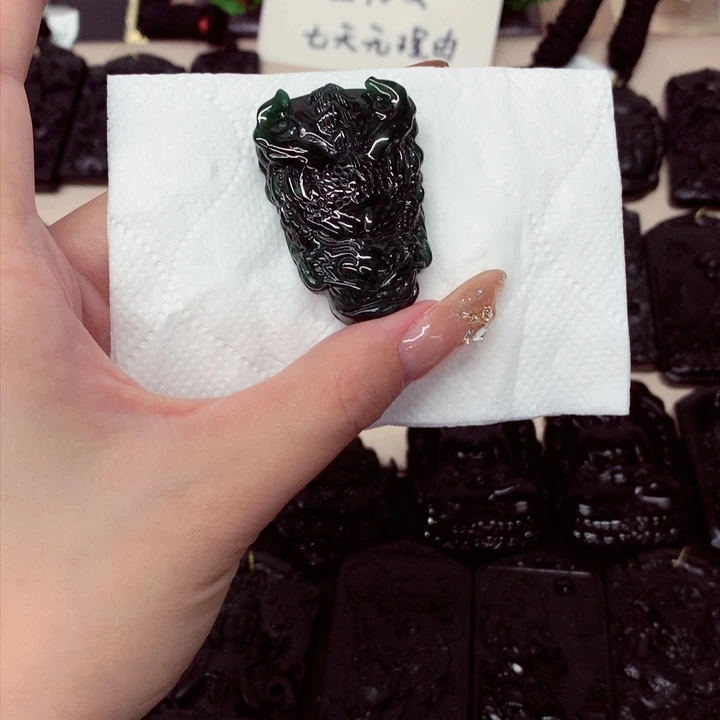 未镶嵌挂件翡翠天然a货钢琴黑挂件
