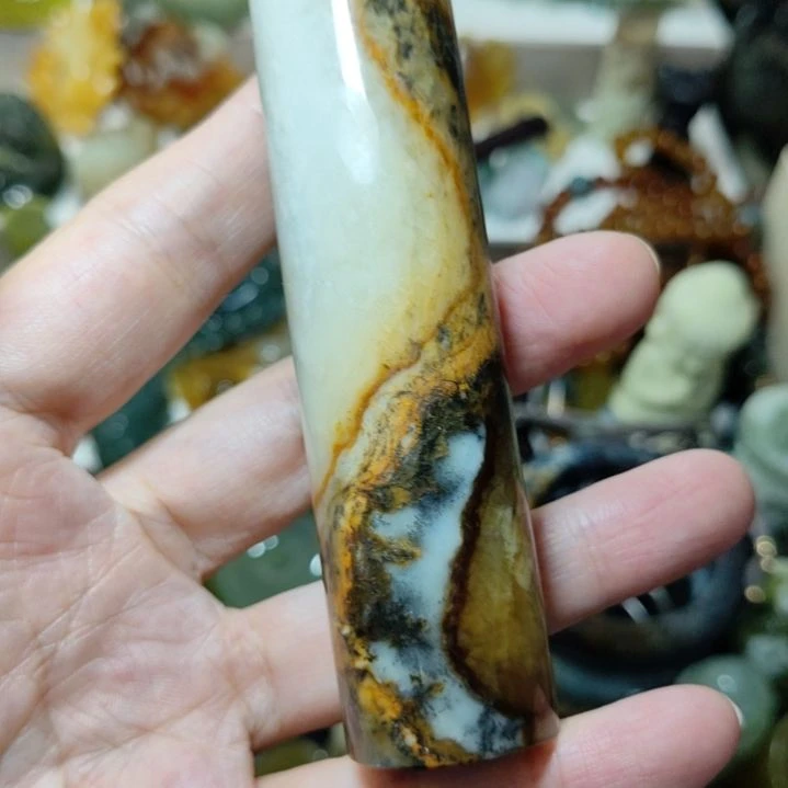未镶嵌岫玉手把件