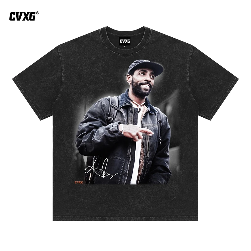 CVXG美式商店（凯里欧文便服）美式重磅纯棉T恤上衣新篮球康利直喷