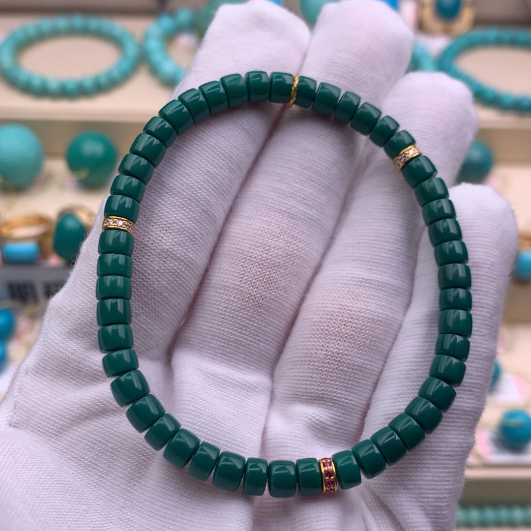 绿松石18K金镶嵌珠宝奇石