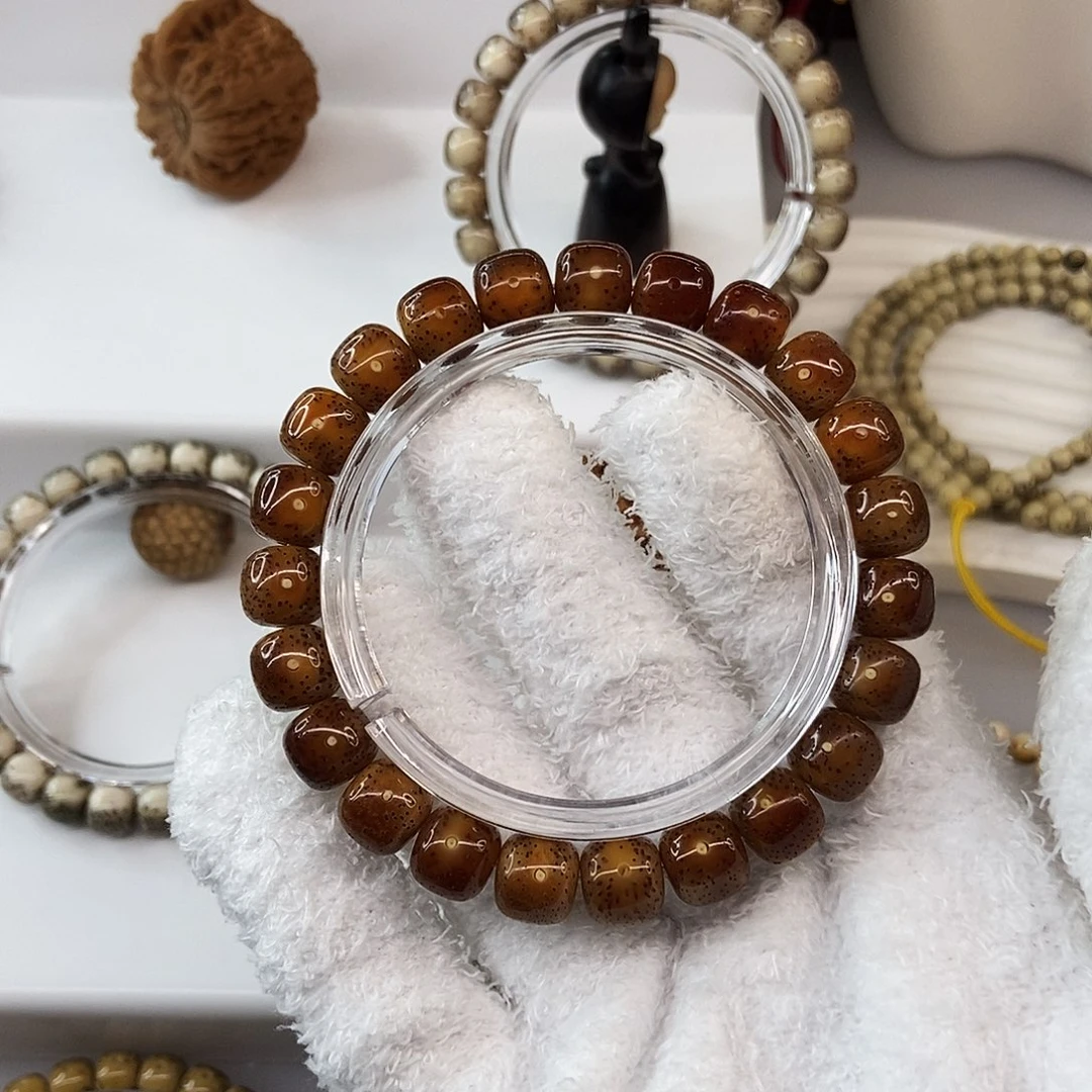 屁***生星月菩提手串10火烧云全玉化83