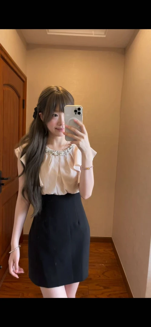 日杂美少女/日系甜美收腰蝴蝶结连衣裙 清楚系蕾丝拼接包臀裙