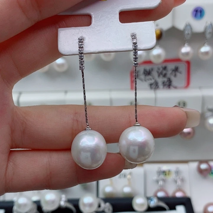 淡水珍珠银S925镶嵌耳饰13➕