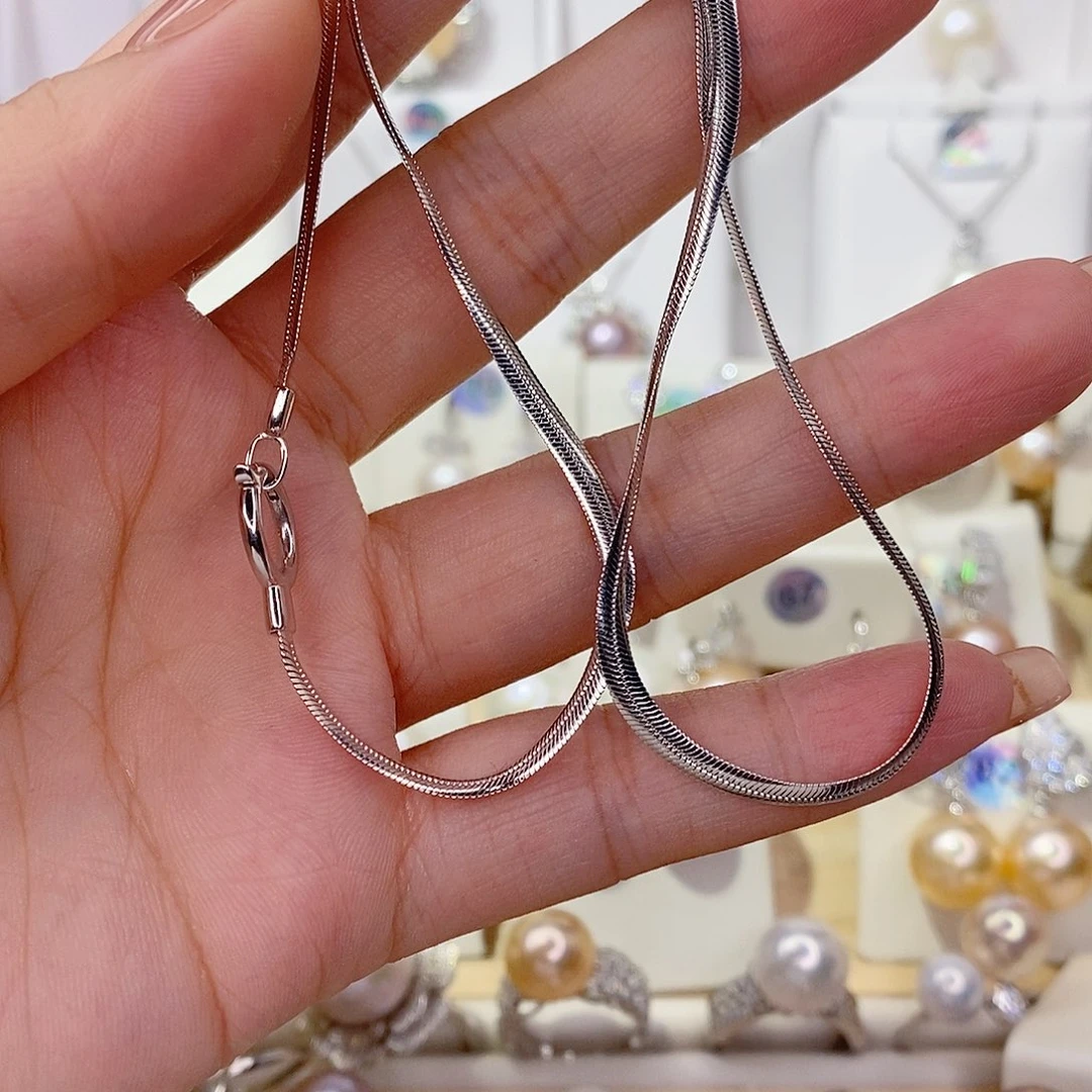 邀***月淡水珍珠项链银S925镶嵌