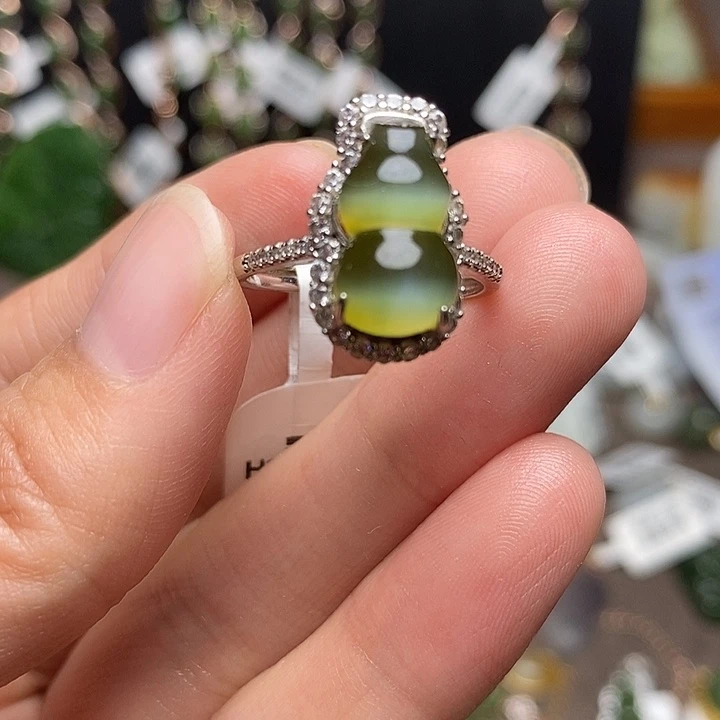 和田玉银S925镶嵌戒指