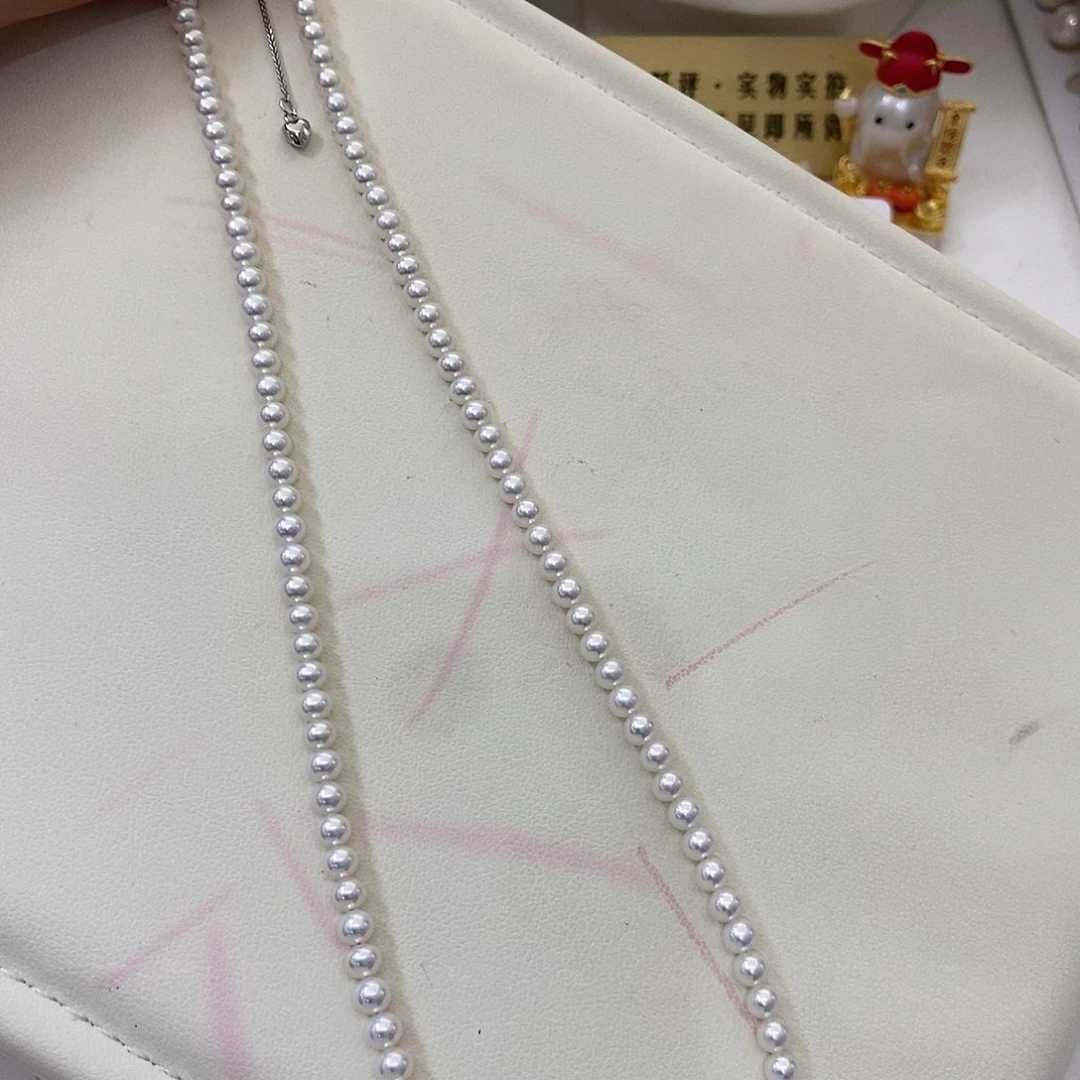 项链银S925镶嵌淡水珍珠