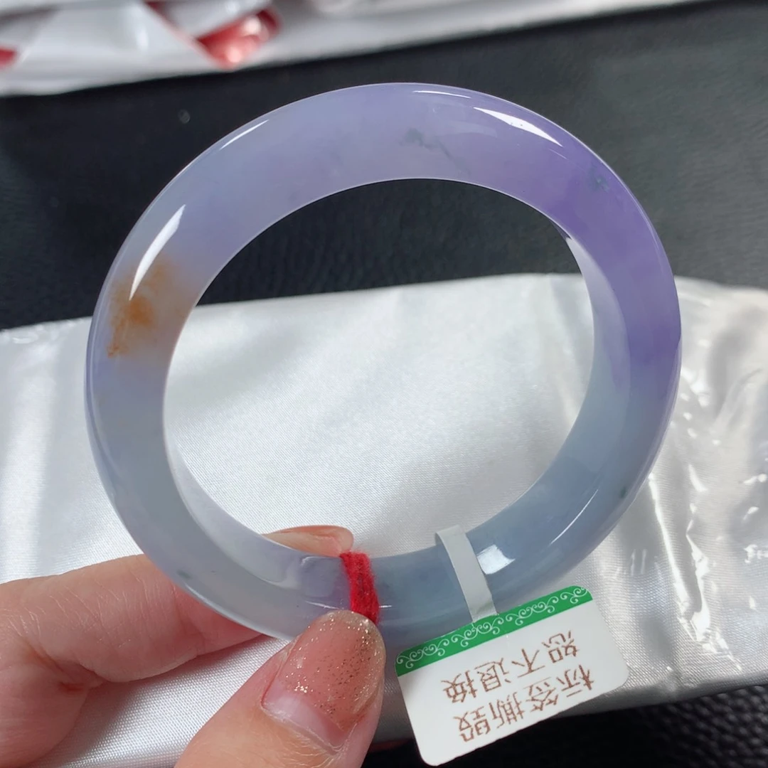 翡翠手镯未镶嵌52圈口冰妖紫