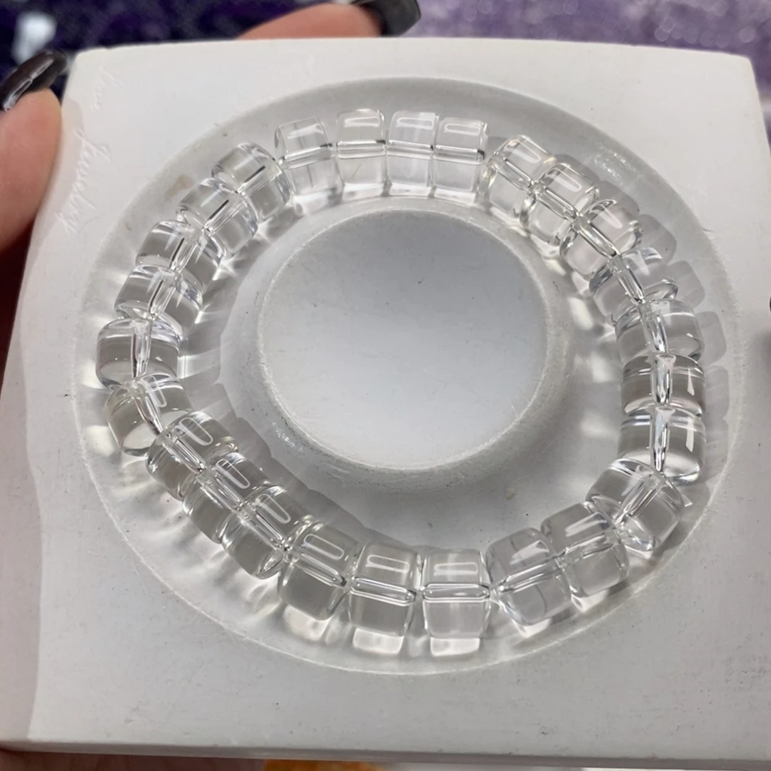 未镶嵌手串水晶微**比巴西白水晶随行