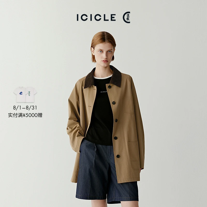 ICICLE之禾高密斜纹棉夹克巴恩风外套1439
