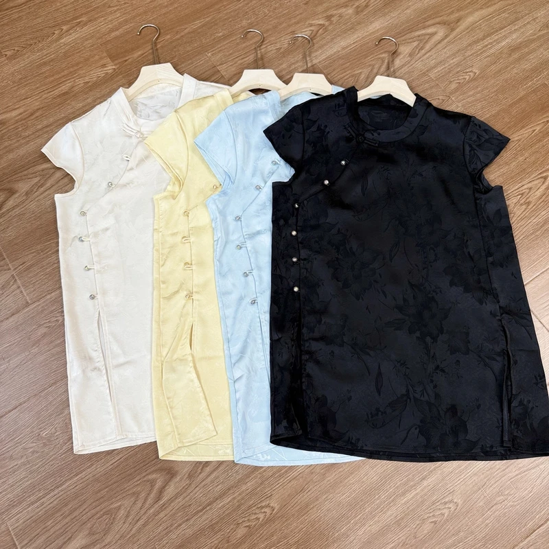 [.葬月]Z070宽松斜襟小上衣夏季新中式新款休闲短袖时尚