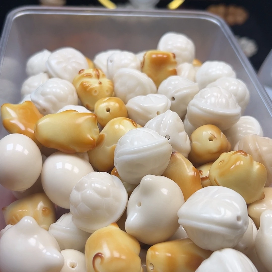 菩提根/象牙果手串微瑕牙果混81颗