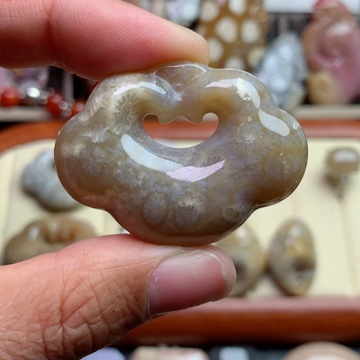 硅化珊瑚（珊瑚玉）颈饰未镶嵌